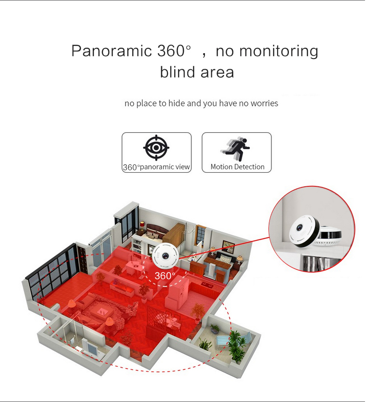 960P VR360 degree panoramic network wireless surveillance camera